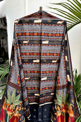 Black Bootidar Chanderi Suit Set