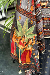 Black Bootidar Chanderi Suit Set