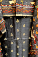 Black Bootidar Chanderi Suit Set