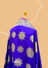 Purple Katan Dupatta with Geometric Zari Bootis