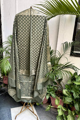 Olive Green Munga Cotton Suit Set