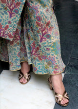 Printed Tissue Georgette Sharara Set