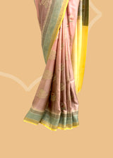 Salmon Pink Shaded Satin Silk Saree
