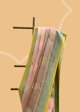 Salmon Pink Shaded Satin Silk Saree