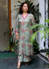 Printed Tissue Georgette Sharara Set