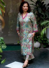 Printed Tissue Georgette Sharara Set