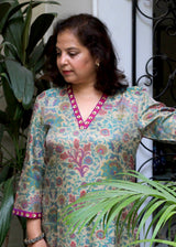 Printed Tissue Georgette Sharara Set