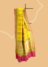 Mughal Boota Saree in Mustard Tussar Georgette