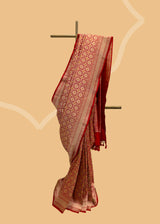Red Brocade Jaal Saree