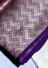 Purple thaan with chevron weave