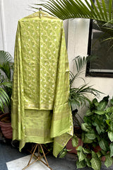 Parrot Green Munga Cotton Suit Set