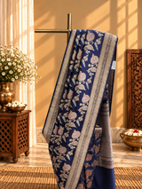 Royal Blue Gold Zari Banarasi Saree