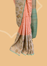 Light Silk Pastel Peach Saree