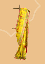 Mughal Boota Saree in Mustard Tussar Georgette