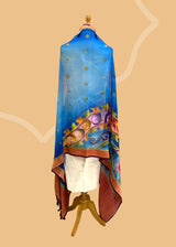 Shaded Blue Georgette Dupatta with Kangoora Motifs