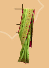 Pista Kalamkari Tussar Georgette Saree