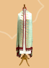 Patina Satin Dupatta with Parrot Motifs