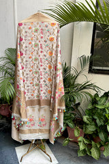 Natural Muga Silk Meenakari Kurta Set