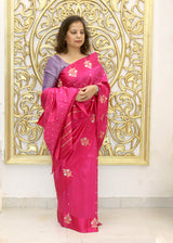 Pink Zari Soft Silk Saree