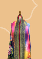 Jewel-Toned Handpainted Georgette Dupatta