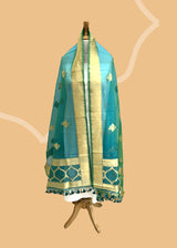 Emerald Aqua Organza Dupatta