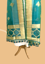 Emerald Aqua Organza Dupatta