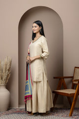 Handpainted Wine Bootidar Muga Dupatta