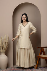 Bronze Georgette Tissue Stripe Sharara Set