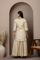 Bronze Georgette Tissue Stripe Sharara Set