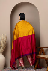 Red & Gold Satin Silk Dupatta