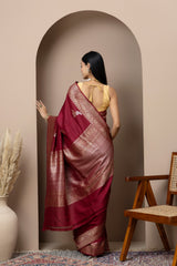Maroon Sona Roopa Tussar Georgette Saree