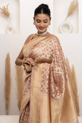 Blush Pink Water Zari Jaal Tissue Saree