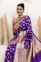 Purple Soft Katan Silk Saree