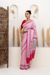 Powder Pink Meenakari Tussar Georgette Saree