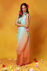 Whistling Hydrangea Chiffon Saree