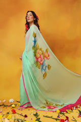 Glide in Gladiolus Chiffon Saree