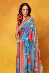 Call Me Bluebell Georgette Saree