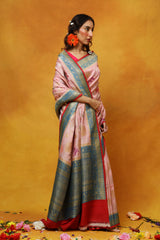 Pick Me Peony Tussar Georgette Saree
