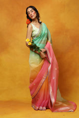 Over The Moonflower Organza Saree