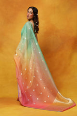 Over The Moonflower Organza Saree