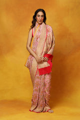 Kiss of Cherry Blossom Georgette Saree