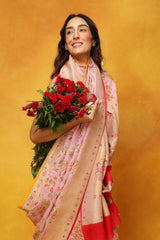 Kiss of Cherry Blossom Georgette Saree