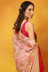 Kiss of Cherry Blossom Georgette Saree