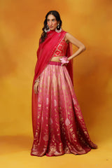 Dream In Dahlias Georgette Lehenga