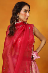 Dream In Dahlias Georgette Lehenga