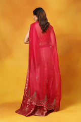 Dream In Dahlias Georgette Lehenga