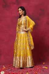 Dawn of Daffodils Silk Lehenga