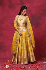 Dawn of Daffodils Silk Lehenga