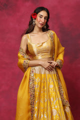 Dawn of Daffodils Silk Lehenga