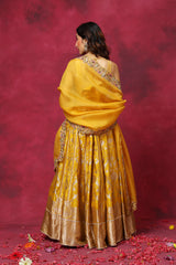 Dawn of Daffodils Silk Lehenga